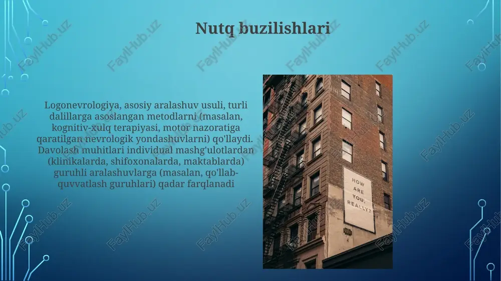 a 2-3 million amerikaliklarga ta'sir qiladi, nutq-til patologiyasi (ntp) aralashuvini talab qiladi ijtimoiy muloqot buzilishlari ijtimoiy aloqa buzilishi (scd) 50 bolaning 1 tasiga ta'sir qiladi, uyda, maktabda va jamiyatda og'zaki va og'zaki bo'lmagan muloqotga ta'sir qiladi, ijtimoiy ishtirok va o'qishdagi muvaffaqiyatni cheklaydi. 5 yoshgacha nutq terapiyasi kabi erta aralashuv natijalarni sezilarli darajada yaxshilaydi. nutq rivojlanish bosqichlari har xil; ammo, ko'p bolalar 2 yoshga kelib taxminan 50 ta so'z aytadilar, 3 yoshga kelib oddiy gaplarni quradilar va 5 yoshga kelib murakkab til ko'nikmalarini (masalan, majozlarni tushunish) namoyon qiladilar nutq ovozi buzilishlari nutq tovushlari buzilishi (ntb) butun dunyo bo'yicha maktabgacha yoshdagi bolalarning taxminan 10-15% ini qamrab oladi, aqsh va buyuk britaniya kabi mamlakatlarda fonologik xabardorlik, artikulyatsiya (masalan, "quyon" o'rniga "vabbit" kabi almashinishlar) va ravonlikka ta'sir qiladi odatiy nutq rivojlanishi bashorat qilinadigan bosqichlardan iborat: baliruv (6 oy atrofida), birinchi so'zlar (12 oy atrofida) va gap tuzish (24 oy atrofida). rivojlanish me'yorlari tillarga qarab …