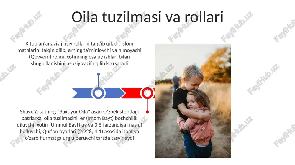 riga mos ravishda ribo (foiz), g'aror (noaniqlik/spekulyatsiya) va maysir (qimor)ni taqiqlab, axloqiy moliyaviy amallarni targ'ib qiladi, o'zbekiston va jahon bo'ylab millionlab odamlarga ta'sir ko'rsatib, turli hududlardagi shaxsiy moliyalarga ta'sir qiluvchi islom moliyasining amaliy qo'llanilishini talqin qiladi. shayx muhammad sodiq muhammad yusufning "baxtiyor oila" kitobi nisob miqdoridagi (masalan, 85 gramm oltin yoki unga teng pul) boylikka ega musulmonlar uchun zakotning farz ekanligini ta'kidlab, o'zbekiston va jahon jamiyatlarida boylikni qayta taqsimlash va ijtimoiy farovonlikni targ'ib qiladi. e'tiboringiz uchun rahmat @taqdimot_robot image4.jpg image5.jpg image6.jpg image7.jpg image8.jpg image9.jpg image10.jpg image1.jpeg image2.jpeg