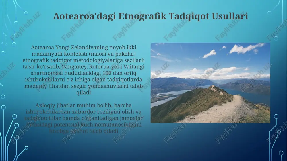 munozaralarni kuchaytiradi māori etnografiyasi shartnoma oldidan ngāpuhi, ngāti toa va waikato kabi turli iwi (qabilalar)ning o'ziga xos urf-odatlari, ijtimoiy tuzilmalari (hapū, whānau) va ma'naviy e'tiqodlari (mana, tapu)ni ochib beradi māori madaniyatiga mustamlakachilik ta'siri 1814-yildan boshlab missionerlarning ta'siri g'arbiy ta'lim tizimlarini o'rnatdi, maori tilini (te reo māori) va ma'naviy e'tiqodlarni 100 yil ichida bostirdi, og'zaki an'analarni saqlashga, nasabnoma bilimlariga va ijtimoiy tuzilmalarni zaiflashtirishga ta'sir qildi hozirgi zamon maori muammolari aotearoa yangi zelandiyada, ayniqsa, far north va gisborne kabi qishloq joylarda, maorilar orasida (40%i qashshoqlikda yashaydi) keng tarqalgan ijtimoiy-iqtisodiy tengsizliklar kuzatilmoqda vaitangi shartnomasi bo'yicha hal etilgan va hal etilmagan masalalar – tarixiy shikoyatlarni hal qilishning murakkab jarayoni; 1990-yillardan buyon yuzlab da'volar moliyaviy va madaniy tovon (yerlar, joylarni qaytarish va h.k yer va resurslarni boshqarish hozirgi maori resurslarini boshqarish an'anaviy amaliyotlarni zamonaviy qonunlar (masalan, 1991 yildagi resurslarni boshqarish qonuni, 1993 yildagi te ture whenua maori qonuni) bilan birlashtiradi 1840-yildan keyin tuzilgan waitangi shartnomasi …