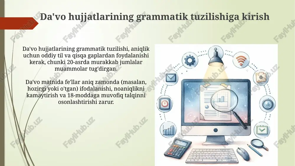 da'vo hujjatlarining grammatik tuzilishi - Page 3