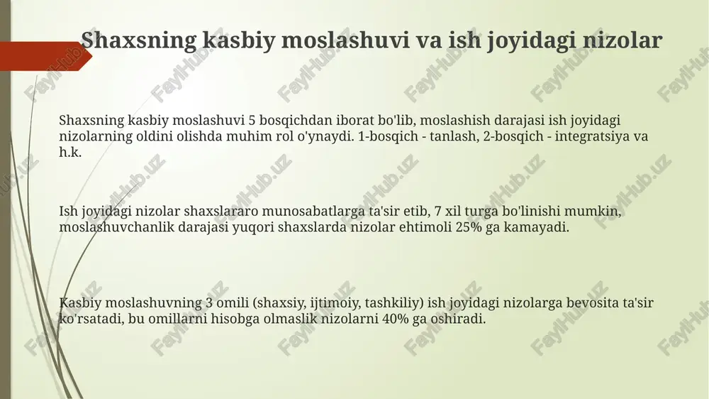 kasbiy psixologiyada shaxsning kasbiy moslashuvi va ish joyidagi nizolar - Page 3