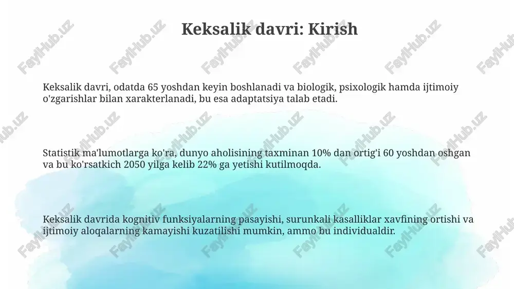 80 yoshdan oshganlar orasida keng tarqalgan muammo bo'lib, salomatlikka salbiy ta'sir ko'rsatishi mumkin. e'tiboringiz uchun rahmat image2.png image1.png