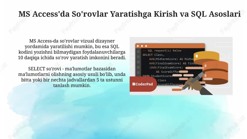 ms access'da so'rovlar yaratishga kirish va sql asoslari - Page 3