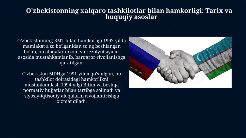 o'zbekistonning xalqaro tashkilotlar bilan hamkorligi - Page 3