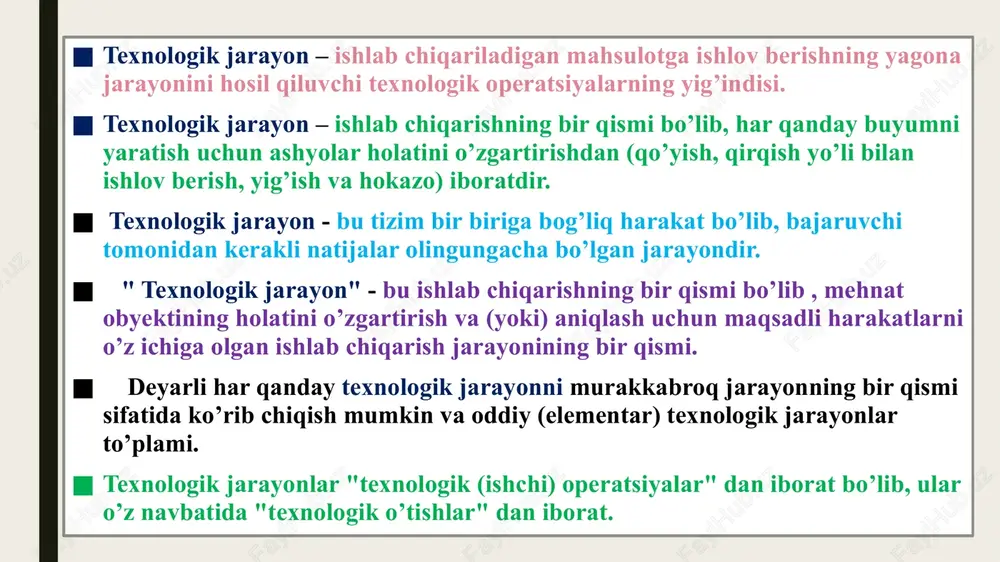ektual va ma’naviy salohiyatga ega bo’lib, dunyo miqyosida o’z tengdoshlariga hech qaysi sohada bo’sh kelmaydigan insonlar bo’lib kamol topishi, baxtli bo’lishi”ga erishishda “maktabgacha ta’lim, umumiy o’rta ta’lim, o’rta maxsus va oliy ta’lim sifatini yaxshilash hamda ularni rivojlantirish chora-tadbirlarini amalga oshirish”ga alohida etibor qaratilmoqda. hozirgi globallashuv sharoitda mamlakatimizda raqobatbordoshli kadrlarga extiyoj ortmoqda. bu extiyojlarni qondirishda inson kapitalini yaratish juda muhimdir. inson kapitali o’zi nima? “inson kapitali - bu insonning iqtisodiy ahamiyatga ega bo’lgan ishni bajarish qobiliyatiga yordam beradigan bilim, ko’nikma, tajriba va ijtimoiy fazilatlar yig’indisi. texnologiya fanini o’qitishda yosh-avlodga ta’lim berish bilan birga mehnat tarbiyasi ham berib boriladi. barkamol shaxs tarbiyasida, albatta, texnologik ta’limining ham alohida o’rni bor. ushbu o’quv fani o’quvchilarda aqliy va jismoniy mehnat turlari, mehnat jarayonlari haqida keng tushuncha hosil qilish, mehnatga oid ko’nikma va malakalarini rivojlantirish kabi ta’limiy maqsadlarga xizmat qiladi. shuningdek, yoshlarni mehnat va kasblarni qadrlashga o’rgatish, ijtimoiy hayotda ularning ahamiyatini tushuntirish, kasb asoslari (texnologiyasi) haqida …
