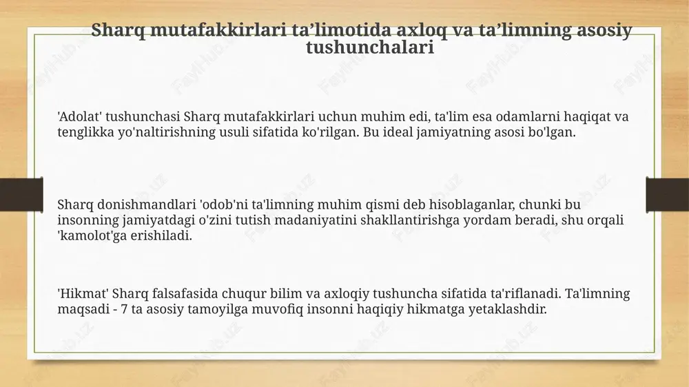 sharq mutafakkirlarining asarlarida ta'lim va axloq - Page 3