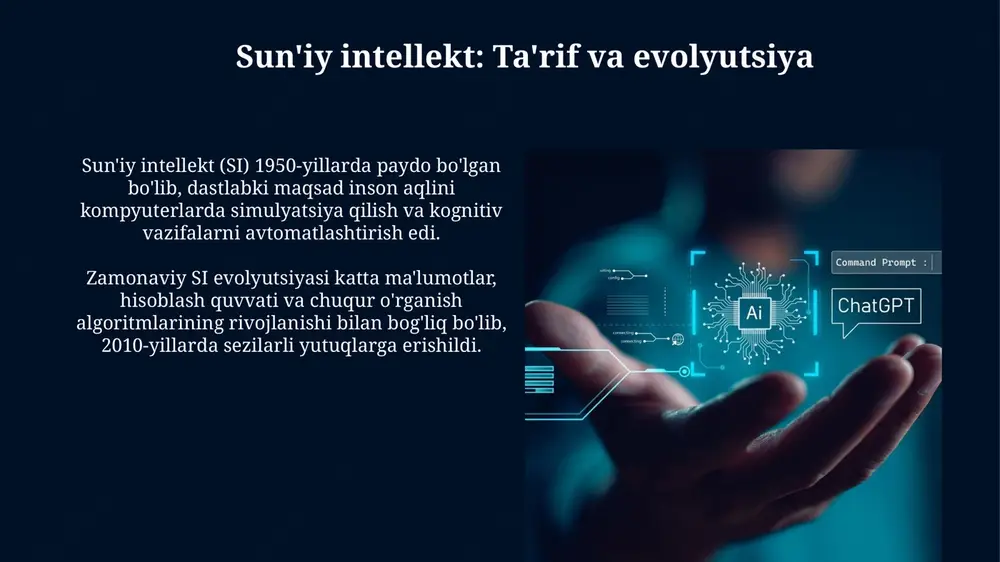 tilgan dezinformatsiya uchun 230-moddaga o'zgartirishlar kiritish taklif etilmoqda. kelajak tendentsiyalari va prognozlar 2030 yilga kelib, ai vositalari ommaviy axborot vositalarida kontentni yaratishning 85% ini tashkil qilishi kutilmoqda, bu esa faktlarni tekshirish va ommaviy axborot savodxonligini yanada kuchaytirish zaruratini keltirib chiqaradi. kelajakda ai algoritmlari axborotni filtrlashda yanada muhim rol o'ynaydi, shaxsiy ehtiyojlarga moslashtirilgan, biroq bu xabarlarning xilma-xilligi va tanqidiy fikrlashga ta'sir etishi mumkin. etik masalalar va javobgarlik ai tizimlarining shaffofligi muhim, chunki algoritm qarorlarining qanday qabul qilinishi tushuntirilmasa, ularning natijalari uchun javobgarlikni aniqlash qiyinlashadi. katta ma'lumotlar to'plamlarida 2024 yilgacha mavjud bo'lgan tarafkashliklar ai qarorlarida aks etsa, diskriminatsiya va adolatsizlikka olib kelishi mumkin, bu esa javobgarlikni talab etadi. kiberxavfsizlik va ai sun'iy intellekt kiberhujumlarni avtomatlashtirishi mumkin, bu esa 24/7 rejimida yuqori tezlikda va miqyosda zararli operatsiyalarni amalga oshirish imkonini beradi, bu esa himoyachilarga katta bosim o'tkazadi. mashinaviy o'rganish algoritmlari shubhali faoliyatni aniqlash, tarmoq anomaliyalarini tahlil qilish va tahdidlarni prognoz qilish orqali kiberxavfsizlikni …
