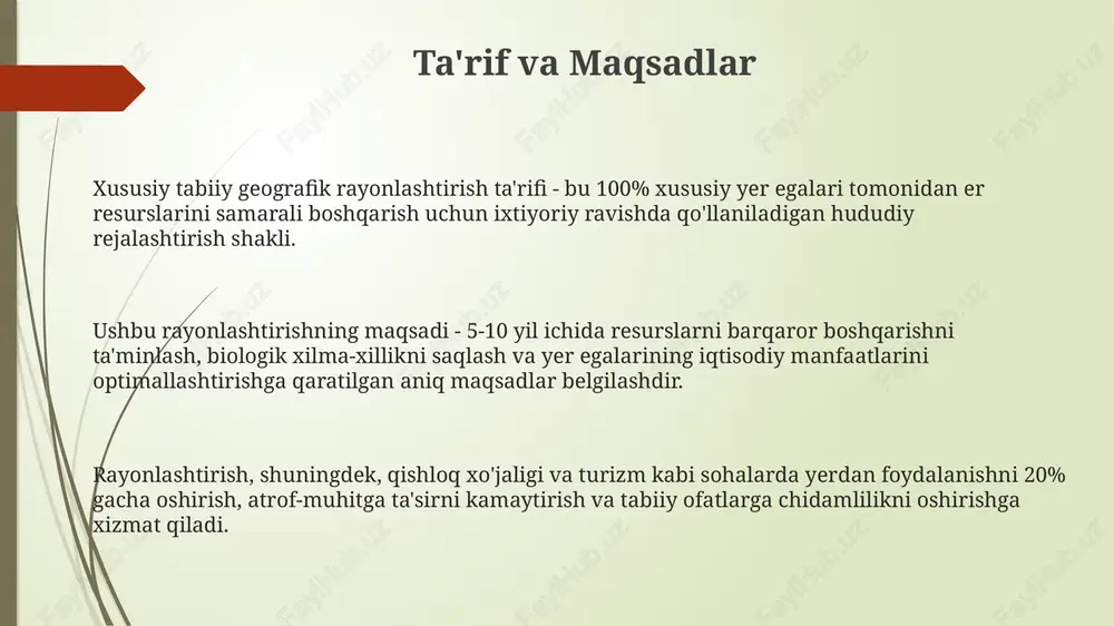 foydalangan holda, 3 yil ichida kompleks tadqiqotlar bilan hal qilinadi. kelajakdagi yo'nalishlar kelajakda, sun'iy intellekt va katta ma'lumotlar tahlili 4.0 yordamida aniqroq va moslashuvchan xususiy rayonlashtirish rejalari ishlab chiqiladi, 5-10 yil ichida bu amaliyotga keng joriy etiladi. blokcheyn texnologiyasi 2025 yildan boshlab xususiy rayonlashtirish ma'lumotlarining shaffofligi va ishonchliligini ta'minlash uchun qo'llaniladi, bu esa jarayonlarni optimallashtiradi va xatarlarni kamaytiradi. kelgusi 15 yilda davlat-xususiy sheriklik modellari orqali xususiy rayonlashtirish loyihalari kengaytiriladi, bu esa infratuzilmani rivojlantirishni tezlashtiradi va ekologik barqarorlikni ta'minlaydi. e'tiboringiz uchun rahmat