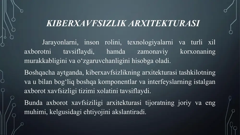 atlari deyarli kuzatilmaydi qurilmalardan foydalanish va ma ’lumotlar transferining monitoringlanishi va nazoratlanishi xavfsizlik siyosati xodimlar tomonidan amalga oshirilgani bois, ma’murlar tashkilotdagi trafikni va foydalanilgan tashqi qurilmalarni doimiy tarzda monitoringlashi zarur. kiruvchi va chiquvchi trafikning monitoringi va auditi doimiy ravishda amalga oshirilishi shart tashkilotlar o‘z ma’lumotlari xavfsizligini ta’minlovchi tarmoqqa asoslangan siyosatini amalga oshiradilar. xavfsizlik siyosati tarmoqda boshqa tizimlardan ma’lumotlar uzatilishida himoyani ta’minlaydi. xavfsizlik siyosatining afzalliklarimuammolarga darhol javob berish va harakatsiz vaqtning kamligi xavfsizlik siyosatini amalga oshirilishi tarmoq muammolari kuzatilganida darhol javob berish imkoniyatini taqdim etadi boshqaruvdagi hayajon darajasining kamayishi xavfsizlik siyosati amalga oshirilganida boshqaruvchi kam hayajonga ega bo‘ladi. xavfsizlik siyosatidagi bir vazifa tashkilotning biror xodimiga biriktirilishi shart. agar ushbu holat amalga oshirilsa, tarmoqda biror nojo‘ya holat kuzatilsa ham, boshqaruvda hech qanday xavotir bo‘lmaydi tarmoqning yuqori unumdorligi xarajatlarning kamayishi xavfsizlik siyosati to‘g‘ri amalga oshirilganida va tarmoq doimiy monitoring qilinganida ortiqcha yuklamalar mavjud bo‘lmaydi. tarmoqda ma’lumotni uzatish tezligi ortadi va bu umumiy samaradorlikni …