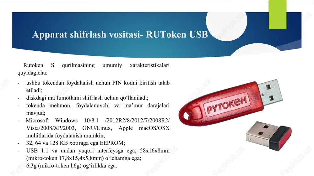 disk bitlocker bestcrypt volume encryption truecrypt dasturiy vositasi · c, c++, assembly dasturlash tillaridan foydalanib yozilgan; · windows, macos va linux otlarida foydalanish mumkin; · 3.30 mb hajmga ega; · ushbu dasturiy vositada aes, serpent va twofish blokli shifrlash algoritmlaridan foydalaniladi. faylni shifrlash (filesystem-level encryption yoki file-based encryption (fbe) yoki file/folder encryption) deb nomlanuvchi shifrlash usuli diskni shifrlashning bir ko‘rinishi bo‘lib, fayl tizimi orqali fayllar yoki kataloglar shifrlanadi. fbe shifrlash o‘z ichiga quyidagilarni oladi: · asosiy fayl tizimining ustida joylashgan kriptografik fayl tizimidan foydalanish (masalan, zfs, encfs); · shifrlashni amalga oshiruvchi yagona umumiy maqsadli fayl tizimi. fayl/ katalogni shifrlash usuli afzalliklari faylga asoslangan holda kalitlarni boshqarish, ya’ni, har bir fayl uchun turli kalitlardan foydalanish shifrlangan fayllarni alohida boshqarish butun shifrlangan diskni boshqarishdan ko‘ra osonroq foydalanishni boshqarish ochiq kalitli kriptografik tizimlar yordamida amalga oshirilishi mumkin faqat kriptografik kalitlar xotirada saqlanib, shifrlangan fayllar ochiq holatda saqlanadi diskni to‘liq shifrlash usuli alohida fayl/katalogni …