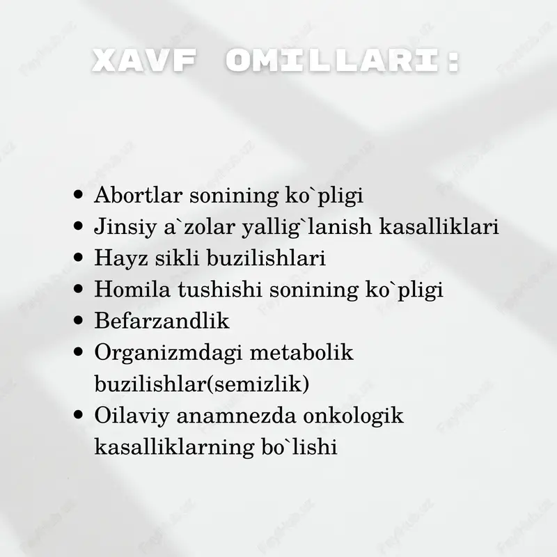 bseroz miomatoz tugunn ing oyoqchas i bu r i l ib qo l i sh i – bunda o ' tk i r qo r inn ing k l in ik ko ' r in i sh i r i vo j lanad i : qo r inn ing pas tk i q i smida va pas tk i o rqa q i smida o ' tk i r og ' r iq la r . k l in ik ko ' r in i sh i tuxumdon k i s tas in ing bu ra l i sh i , o ' tk i r adneks i t , append i t s i t , ek top ik homi lador l i k b i lan d i f fe ren t s ia l tashx i s qo 'y i shn i ta lab q i lad …