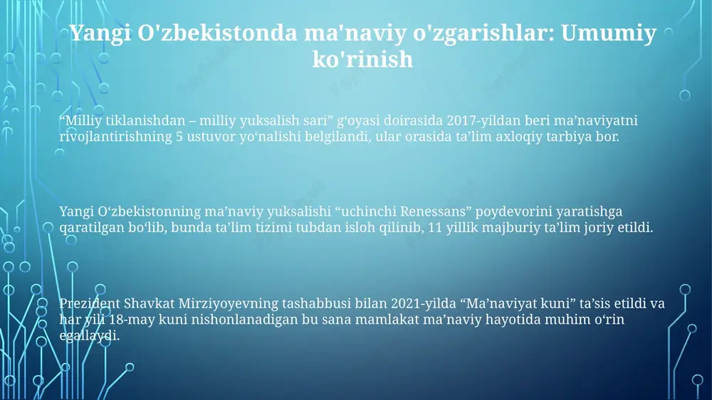 yangi o'zbekistonda amalga oshirilayotgan ma'naviy oʻzgarishlar - Page 3