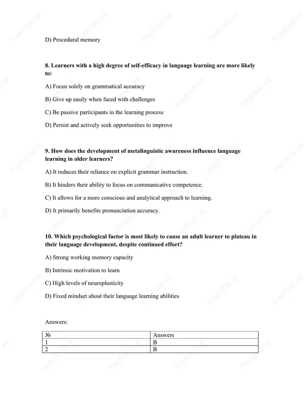 psychological characteristics and language development in learners of different ages - Page 3