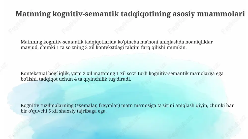 matnni kognitiv-semantik tadqiq etish muammolari - Page 3