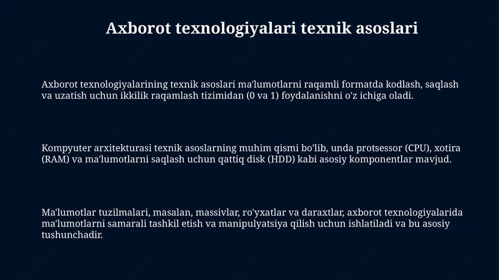 axborot texnologiyalarining texnik asoslari - Page 3
