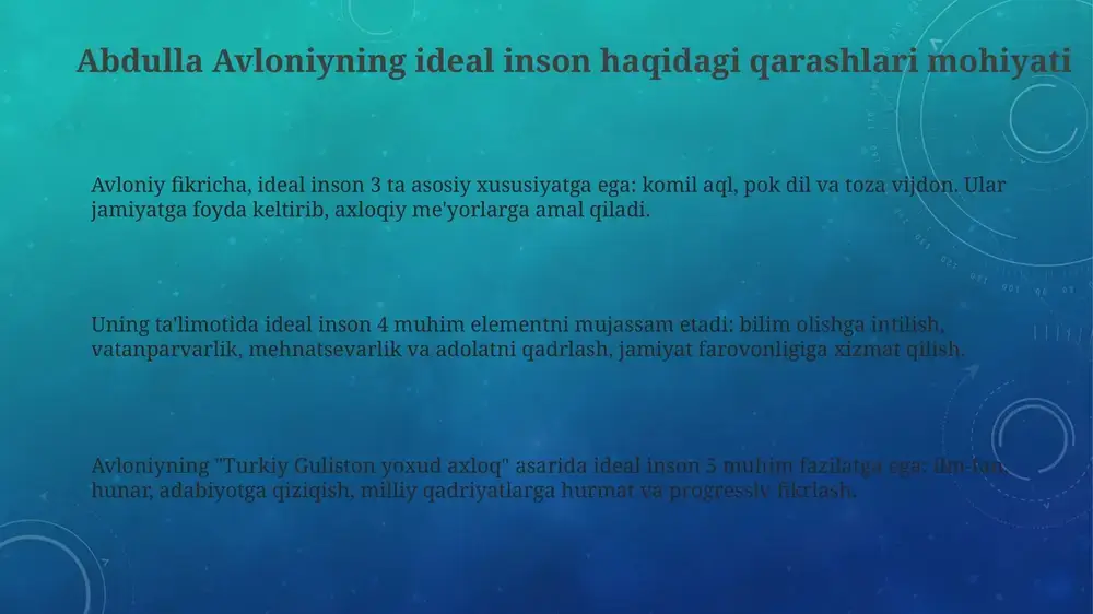 abdulla avloniyning ideal inson haqidagi qarashlari - Page 3