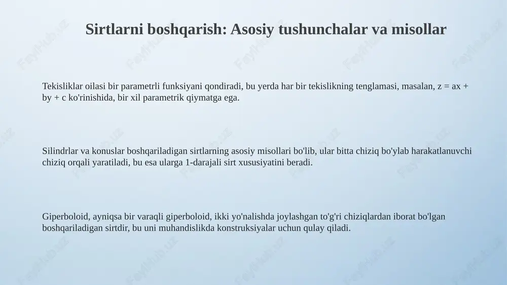 toʻgʻri chiziqli sirtlar - Page 3