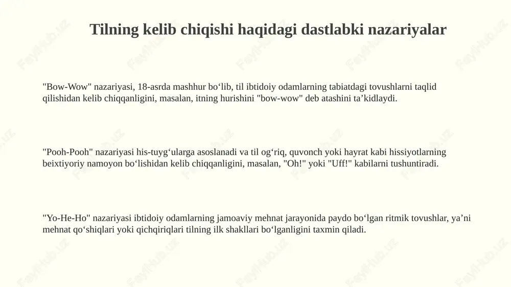 tilning paydo bo’lishi to’g’risidagi asisiy nazariyalar - Page 3