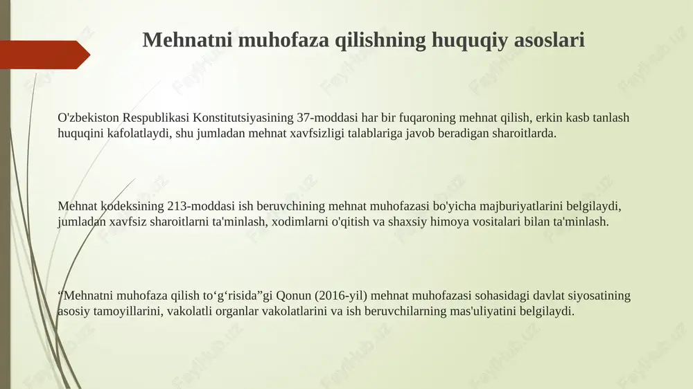 mehnat muhofazasining huquqiy - me'yoriy asoslari - Page 3