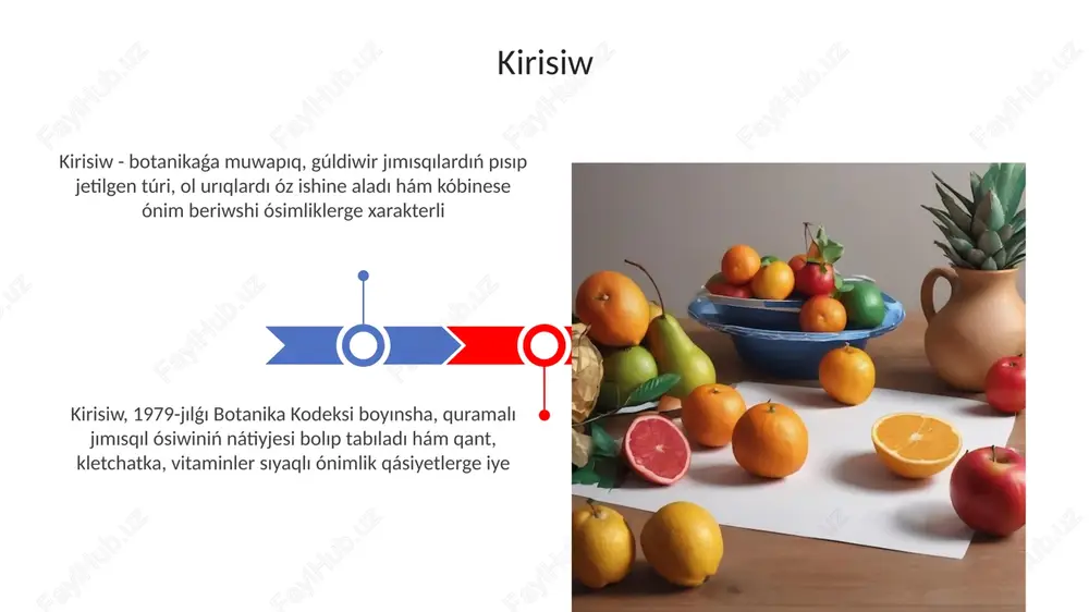 , saxaroza) energiyanıń deregi bolıp tabıladı. miyweler a, c vitaminleri hámde kaliy, magniy sıyaqlı mineral zatlarǵa bay. mısalı, 100 gramm citrus miywelerinde 50 mg c vitamini bolıwı múmkin, bul immunitetti kúsheytiwge járdem beredi. vitaminler suwda eriytuǵın vitaminler, máselen b hám c topar vitaminleri, denede toplanbaydı hám artıqshılıǵı siydik arqalı shıǵarıp taslanadı, sol sebepli olardı tez- tez qabıllaw zárúr. vitaminler, ásirese a, c hám e vitaminleri, antioksidantlar bolıp, deneni erkin radikallardıń zıyanlı tásirinen qorǵaydı, kletkanıń zıyanlanıwınıń aldın aladı hám salamatlıqtı jaqsılaydı. minerallar kalsiy, kaliy hám magniy sıyaqlı makrominerallar insan denesinde kóp mukdarda boladı, bulshıq etlerdiń jumısı hám suyek salamatlıǵı ushın zárúr. minerallar - bul adam organizmine duryıs islewi ushın kerek bolǵan, lekin onıń ózi sintezley almaytuǵın 20 dan aslam elementlerdi óz ishine aladı. antioksidantlar antioksidantlar molekulalardı erkin radikallardıń zıyanlı tásirinen qorǵaydı, bul ximiyalıq processste atom yamasa molekuladan keminde 1 elektrondi tartıp alıwdı óz ishine aladı. antioksidantlar organizmniń immunitetin asırıwǵa járdem beredi …