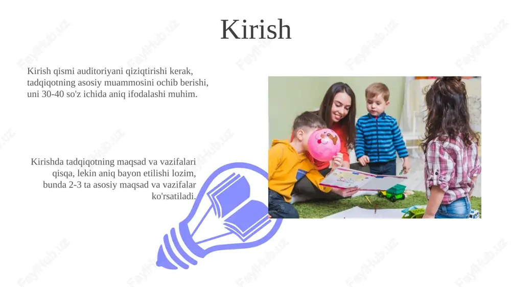 uzatuv, bolaning ijtimoiy-emotsional rivojlanishi, nutq qobiliyatlari va kognitiv o'sishini baholashda muhim rol o'ynaydi; bu kuzatuvlar yozma ravishda qayd etiladi. xulosa 01 02 xulosa bolaning shaxsini shakllantirishda muhim ahamiyatga ega, unda 2-3 yoshdan 6-7 yoshgacha bo'lgan davrda olingan bilimlar kelajakdagi ta'lim uchun zamin yaratadi. sales 1st qtr 2nd qtr 100 0 sales 1st qtr 2nd qtr 100 0 e'tiboringiz uchun rahmat image5.jpg image6.jpg image7.jpg image8.jpg image9.jpg image10.jpg image11.jpg image12.jpg image13.jpg image14.jpg image15.jpg image16.jpg image1.jpeg image2.jpeg image3.jpeg