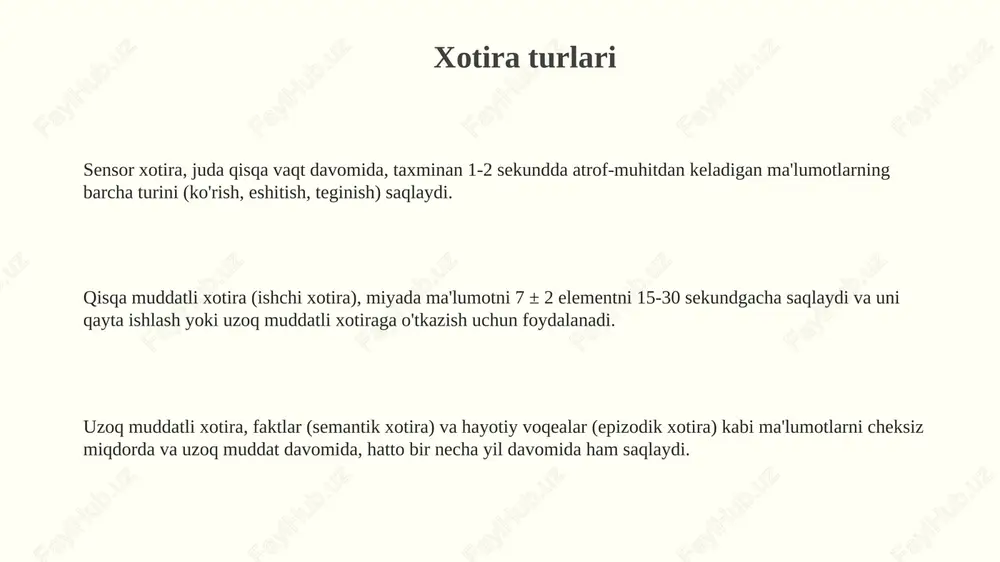 xotira turlari va uning jarayonlari - Page 3