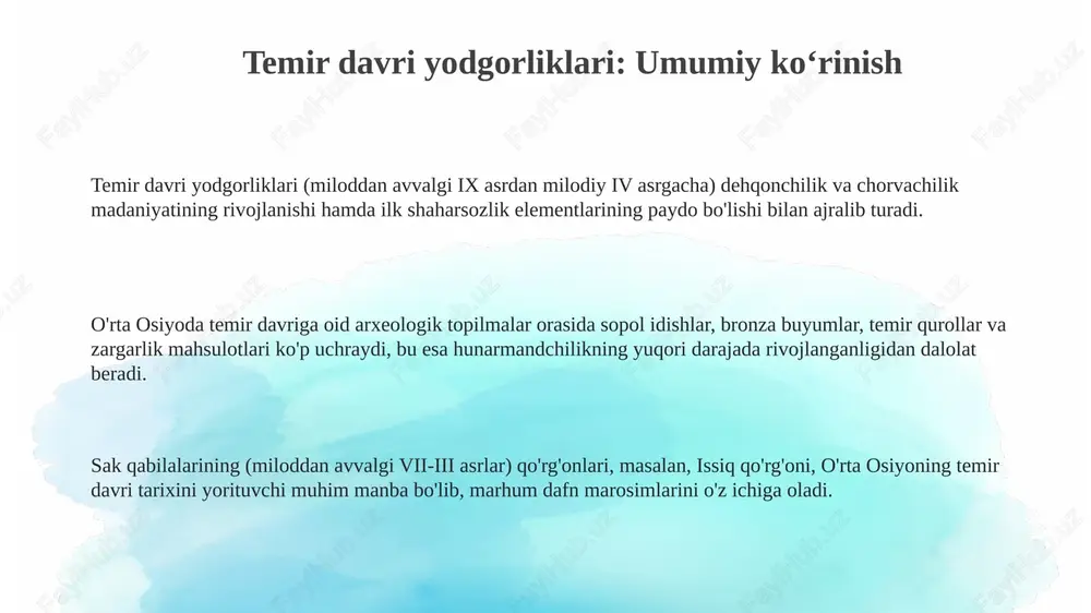 oʼrta osiyoning temir davri yodgorliklari - Page 3