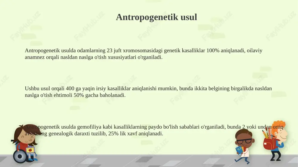 antropogenetika usuli.biokimyoviy va sitogenetik usul - Page 3