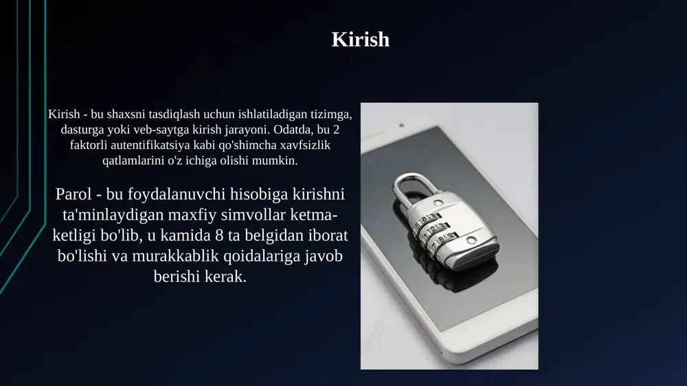 kirish va parol tushunchasi - Page 3