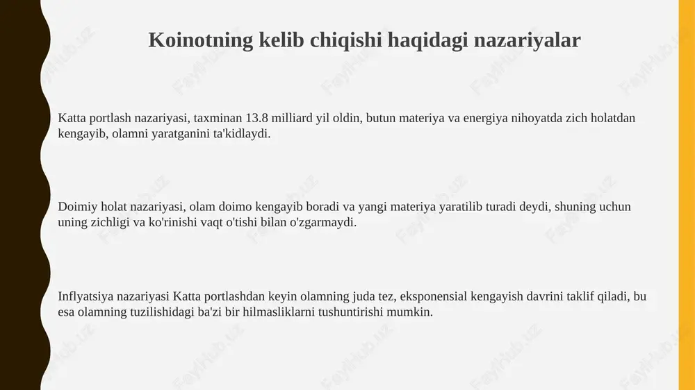 olamning paydo bulishi va rivojlanishi toʻgʻrisidagi nazariyalar - Page 3