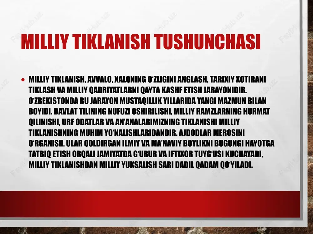 r va yoshlar bandligini ta’minlash, mehnat bozori talablariga mos kasbga yo‘naltirish inson kapitali sifatini oshirishga xizmat qiladi. taʼlim tizimini yangilash islohotlari ta’lim tizimini tubdan yangilash milliy tiklanish va milliy yuksalishning strategik yo‘nalishidir. maktabgacha ta’lim muassasalari tarmog‘i kengayib, qamrov darajasi oshmoqda. umumta’lim maktablarida kompetensiyaga asoslangan dasturlar joriy etilmoqda, zamonaviy laboratoriyalar, axborot texnologiyalari sinflari tashkil qilinmoqda. kasb hunar ta’limi tizimi mehnat bozori ehtiyojlariga mos ravishda qayta ko‘rib chiqilmoqda. oliy ta’lim muassasalari soni ko‘payib, xalqaro reytinglarga kirishga intilmoqda. xorijiy universitetlar filiallari ochilishi, qo‘shma dasturlar, akademik almashinuv imkoniyatlari yoshlarning bilim va ko‘nikmalarini jahon standartlariga yaqinlashtirishga yordam beradi. raqamli iqtisodiyot va innovatsiyalar raqamli iqtisodiyot va innovatsiyalar o‘zbekistonning kelajak taraqqiyoti uchun asosiy drayverlardan hisoblanadi. davlat xizmatlarini raqamlashtirish, “elektron hukumat” tizimini rivojlantirish, onlayn to‘lovlar va raqamli imzo kabi yechimlar fuqarolar uchun qulaylik yaratmoqda. it parklar, startaplarni qo‘llab quvvatlash dasturlari, dasturlash maktablari yoshlarning texnologik salohiyatini oshirmoqda. raqamli infratuzilmaning kengayishi, tezkor internet tarmoqlarining barpo etilishi iqtisodiyotning barcha sohalarida samaradorlikni …