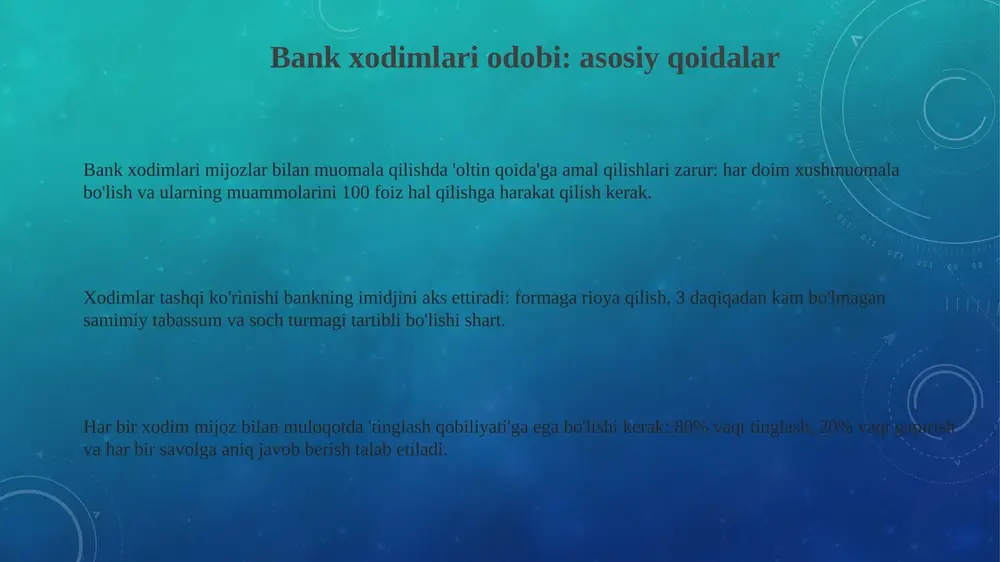 bank hodimining etiketi va mijozlar bilan munosabati - Page 3
