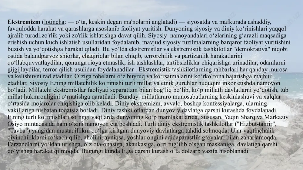 orozilik namoyishida 700 odam o’ldirilgani taxmin qilinadi. davlat hisobi bo’yicha 200 ga yaqin odam halok bo’lgan. inson huquqlari tashkilotlari bu voqeani oddiy qilib qirg’in deb ataydi. uni unutmaslikka chaqirib kelayotgan faollar adolat baribir qaror topadi degan umidda. markaziy osiyo inson huquqlari uyushmasi rahbari nadejda atayeva fikricha, bu qirg’in muddati o’tmaydigan jinoyatlar sirasiga kiradi va uning uchun jazo muqarrar. “so’nggi 25 yil ichidagi eng yirik fojeada ko’plab odamlar qurbon bo’ldi, ko’plar qamaldi, yana ko’plar o’q yomg’iri ostidan qochib chiqishdi oʻzbekistonda oʻzbekiston respublikasida "terrorizmga qarshi kurash toʻgʻrisida" maxsus qonun qabul qilindi (2000-yil 15 dekabr). ushbu qonunda terrorizm — siyosiy, diniy, mafkuraviy va boshqa maqsadlarga erishish uchun shaxsning hayoti, sogʻligʻiga xavf tugʻdiruvchi, mol-mulk va boshqa obʼyektlarning yoʻq qilinishi (shikastlantirilishi) xavfini keltirib chiqaruvchi hamda davlatni, xalqaro tashkilotni, jismoniy yoki yuridik shaxsni bironbir harakatlar sodir etishga yoki sodir etishdan tiyilishga majbur qilishga, xalqaro munosabatlarni murakkablashtirishga, davlatning suverenitetini, hududiy yaxlitligini buzishga, xavfsizligiga putur yetkazishga, qurolli mojarolar …