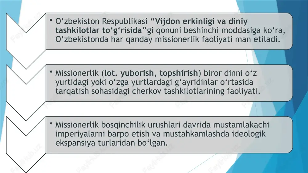 go`yoki, o`z g`oyalarini niqoblash maqsadida “bizning maqsadimiz – kambag`allikni umuman yo`q qilish” degan so`zlar ortida aslida esa “hamma ekkanini o`radi”, “bo`lib tashla va hukmronlik qil” deya chiroyli niqoblangan shiorlar ostida faoliyat ko`rsatishi namoyon bo`lmoqda. aynan, bugungi kunda dunyoda global miqyosda demokratiya o`rnatilishi, insonlarning huquqlarini ta`minlanishi bahonasida missionerlik oqibatida shimoliy afrikada, yaqin sharqda va sharqiy evropa xususan, ukrainada yuz minglab begunoh insonlarni bevaqt vafot etishiga sabab bo`lganligini ta`kidlash o`rinlidir. hozirgi kunda dunyo hamjamiyatining tinchligiga raxna solayotgan missionerlik tashkilotlari o`zlarining asl maqsadlarini din manfaatlari bilan niqoblashga urinadi. shu bois bunday missionerlik guruhlarining va`zlarida xudo ko`p tilga olinadi. natijada, xristianlik dini va xususan g`arb loyihasi xalqaro axborot tarmog`ida dunyodagi eng ilg`or, taqlid qilsa arziydigan mafkura sifatida targ`ib qilinadi. aynan, mazkur omillar, missionerlik jabhasidagi hujum keng miqyosda, chinakam global darajada olib borilmoqda. bu haqda rus tadqiqotchisi a. panarin bundan 15 –20 yil muqaddam missionerlarni “dengiz qaroqchilari” deya atab, ularning faoliyatini obrazli tarzda zabt etish …