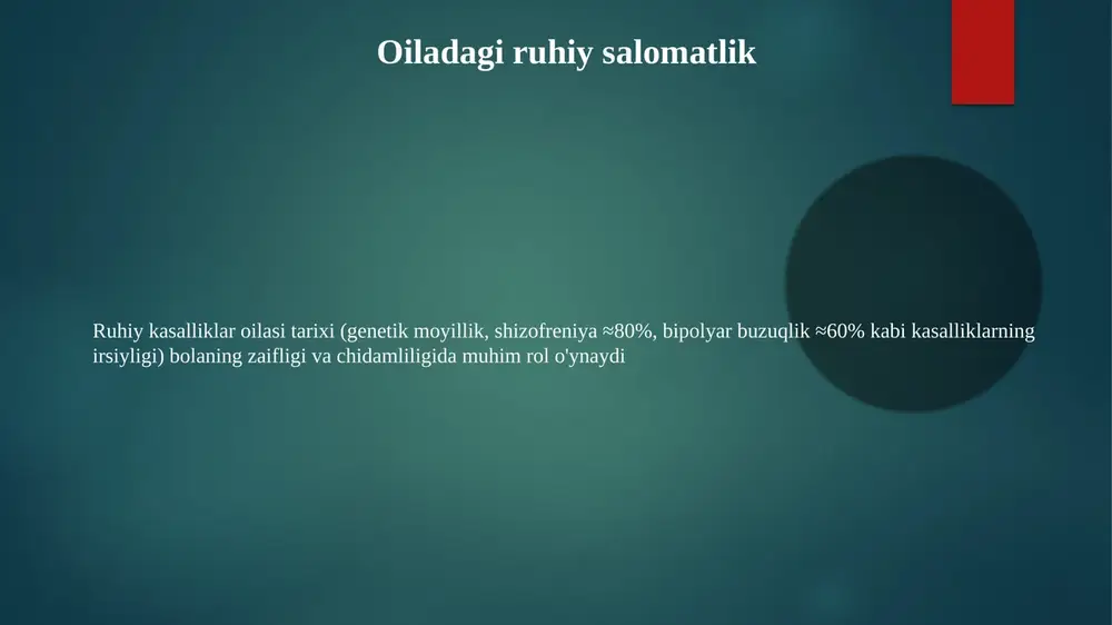 anadi oila tuzilishi va shaxsiyat yadroli oilalar (2 ota-ona, aqshda 2023-yilda o'rtacha 2,5 bola) va kengaytirilgan oilalar (ko'p avlodli, osiyo va afrikada keng tarqalgan) ijtimoiylashuvga, tarbiya uslublariga (avtoritar, avtoritar emas, erkin), ota-ona tarbiyasi orqali shaxsiyat xususiyatlarining (masalan, muloyimlik, vijdonlilik) shakllanishiga sezilarli ta'sir ko'rsatadi bolalikda (0-2 yosh) oila muhitida shakllanadigan birikish nazariyasi (bowlbiyning xavfsiz, xavotirli-qochuvchi, xavotirli-qarshilik ko'rsatuvchi birikishlari) kattalar munosabatlariga ta'sir qiladi (kattalardagi birikish uslubining 80% bolalik tajribalarini aks ettiradi) singillarning roli oila dinamikasi (mojaro, birdamlik, moslashuvchanlik) muhim rivojlanish davrlarida (masalan, o'smirlik) turli oilaviy muhitlarda (ikki ota-onalik oilalar, lgbtq+ oilalar) moslashuvchanlik, emotsional aql va ijtimoiy ko'nikmalar rivojlanishiga ta'sir qiladi oila tuzilishi (yadroli, kengaytirilgan, yolg'iz ota-onalik) va tarbiya uslublari (avtoritar, avtoritar emas, erkin) shaxsning vijdonlilik, tajribaga ochiqlik, ekstraversiya, mulohazali va nevroz kabi xususiyatlarini shakllantirishda muhim rol o'ynaydi tug'ilish tartibi (katta, o'rta, kichik) shaxsiyat rivojiga, birodar munosabatlariga, yaqinlik uslublariga (xavfsiz, qochuvchan, xavotirli) ta'sir qiladi. trauma va uning avlodlararo ta'siri ota-bola bog'lanishining muhim ahamiyatini …