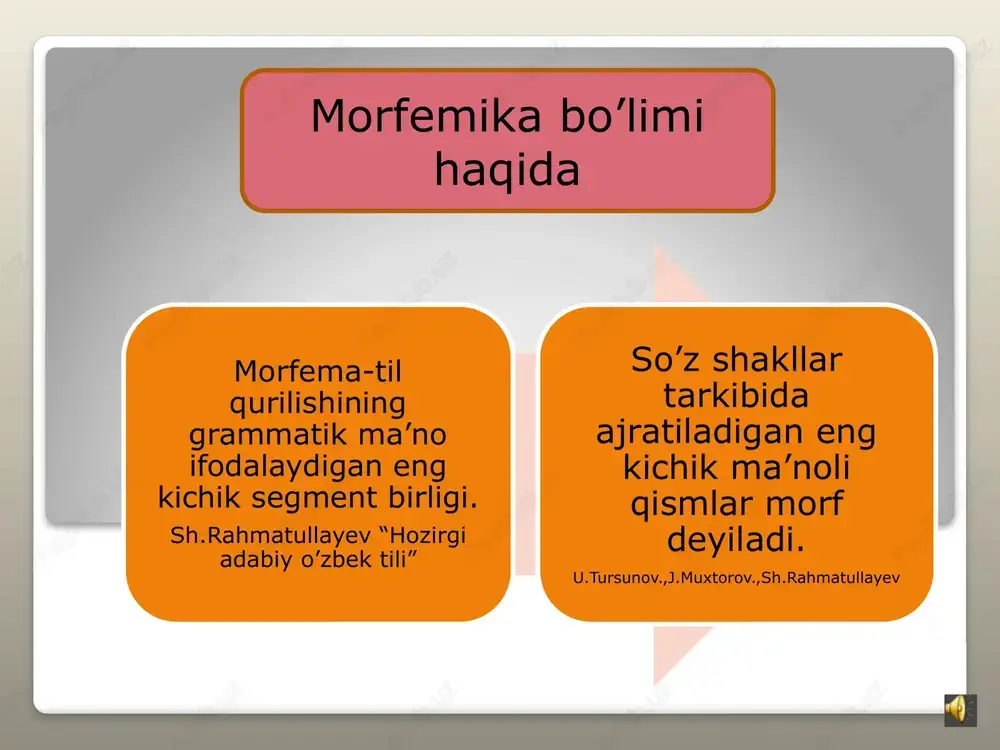: sh.rahmatullayev“hozirgiadabiyo’zbektili” toshkent “universitet” 2006 r.sayfullayeva“hozirgio’zbekadabiytili” toshkent 2010. u.tursunov.,j.muxtorov.,sh.rahmatullayev“hozirgio’zbekadabiytili” toshkent.1992. e’tiboringiz uchun rahmat! farg‘ona davlat universiteti sirtqi bo‘lim boshlang‘ich ta'lim va sport tarbiyaviy ish yo‘nalishi i bosqich 19.31-guruh talabasi abdumanonova gulbahor media1.wav image3.png media2.wav media3.wav media4.wav media5.wav media6.wav media7.wav media8.wav media9.wav media10.wav media11.wav media12.wav media13.wav image4.png media14.wav media15.wav image2.jpeg