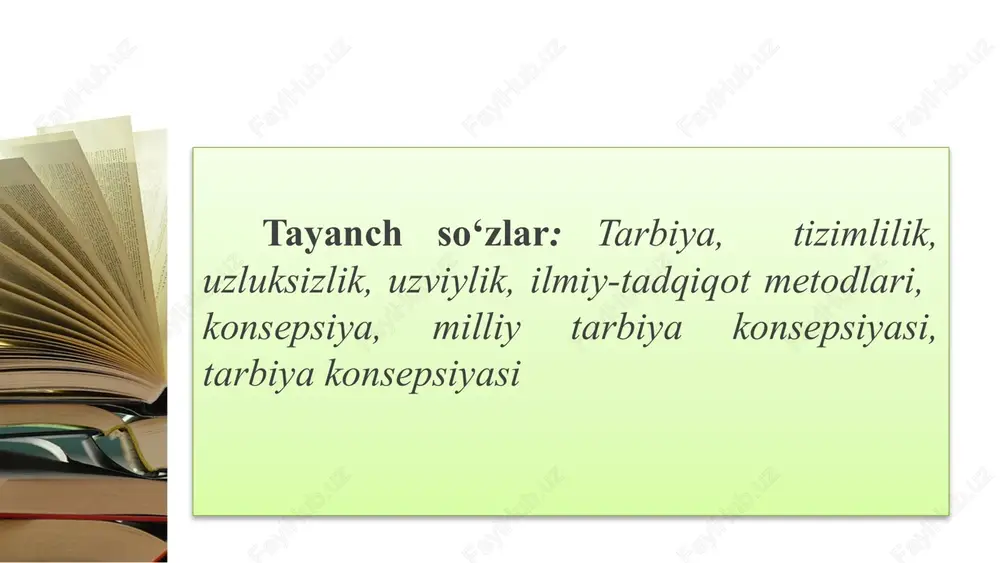 o‘z-o‘zini anglash. tarbiya insonda e’tiqod, demokratik qarashlar va hayotiy pozitsiyaning shakllanishiga olib keladi. tarbiya mazmunining eng muhim unsurlaridan biri – bu insonning hayotiy o‘z-o‘zini anglashi, uning o‘z shaxsiy hayoti va faoliyatining subyekti sifatida e’tirof etilishi bilan tavsiflanadi. inson kamolotida fuqarolik, kasbiy va axloqiy o‘z-o‘zini anglash jihatlari muhim ahamiyatga egadir. 4. tarbiyaning shaxsga yo‘naltirilganligi. mazkur g‘oya ta'lim muassasasi amaliyotining markaziy nuqtasida tarbiyaviy ishlar dasturi, tadbirlar, ularning shakl, metod va vositalari emas, balki o‘quvchi turganligini anglatishga xizmat qiladi. tarbiya jarayonida uning shaxsiy xususiyatlari, qiziqishlari, o‘ziga xos xarakteri, o‘z qadr-qimmatini anglash tuyg‘ulari rivojlantirilib borilishi zarur. 5. ixtiyoriylik. tarbiyalanuvchilarning iroda erkinligisiz tarbiya g‘oyalari mohiyatini qaror toptirish mumkin emas. tarbiya jarayoni, agar u oqilona tashkil etilsa, bir vaqtning o‘zida ham o‘quvchi, ham o‘qituvchi ma’naviyatining boyitilishiga xizmat qiladi. agar tarbiyachi o‘quvchining qiziqishi, faoliyati, o‘rtoqlik va fuqarolik burchini anglash, mustaqillikka intilish tuyg‘ularini ko‘ra va anglay olsagina, uning irodali ekanligi ayon bo‘ladi. tarbiyalanuvchining irodali bo‘lishi ta’minlangan sharoitda uning …
