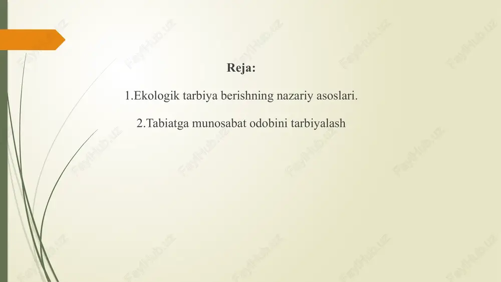 rida bunday deb yozadi: “ bilingki, dunyoning ko‘zlari yoshlansa, uning boshiga g‘am, kulfat tushgan bo‘ladi. odamlar, daryodan mehringizni darig‘ tutumanglar”. dunyoning yoshli ko‘zlari deganda muhammad muso al-xorazmiy nimalarni ko‘zda tutgan ekan?ehtimol, u daryo suvining ortiqcha isrof bo‘lishini nazarda tutgandir? ueng avvalo daryo bilan odamlarning bir-birini tushinishlari va til topishishlari o‘zaro mehr-muhabbat qo‘yishlarini nazarda tutgan.847 yilda muhammad muso al-xorazmiy “kitob surat al-arz” degan asarini yozdi. unda dunyo okeanlari, quruqlikdagi qit’alar, qutblar, ekvatorlar, gulllar, tog‘lar, daryo va dengizlar, ko‘llar va o‘rmonlar va ulardagi o‘simliklar, hayvonot dunyosi, shuningdek boshqa tabiiy resruslarning asosiy boyliklari haqida ma’lumotlar keltirilgan. abu rayhon båruniy (973-1048) koinotdagi hodisalarni taraqqiyot qonunlari bilan narsa va hodisalarining o‘zaro ta’siri bilan tushuntirishga urinadi. u tabiatshunos sifatida tabait haqida quyidagicha fikr yuritadi: “ekin va nasl qoldirish bilan dunyo to‘lib boraveradi” beruniy “saydana” asarida 1116 turdagi dori-darmonlarni tavsiflagan. ularning 750tasi turli o‘simliklardan, 101tasi hayvonlardan, 107tasi esa minerallardan olinadi. har bir o‘simlik, hayvon va minerallarning xossalari, …