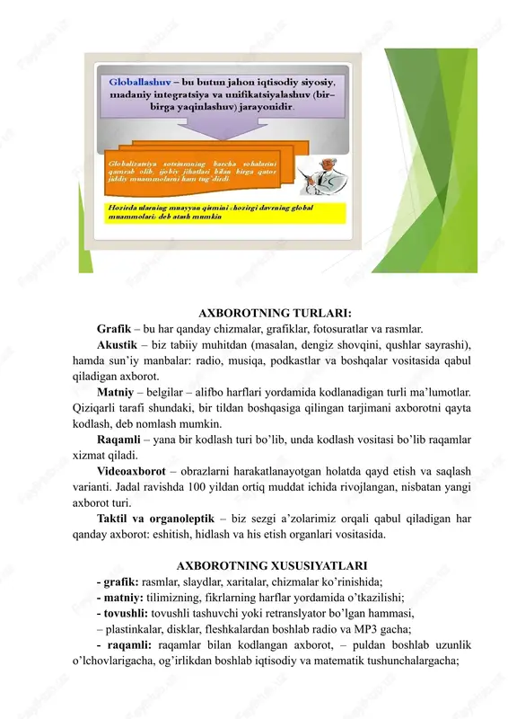 axborotni jamiyatda tutgan o`rni va ahamiyati. - Page 3