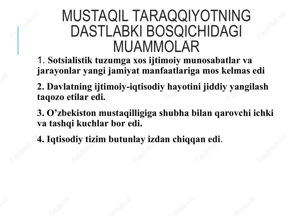 os alohida shakldagi konstitutsiyaviy hujjat xususiyatiga ega bo‘lgan. ur-nammu qonunlari 1) 1990-yil iyunda i.a.karimov boshchiligida 64 kishidan iborat konstitusiya loyihasini tayyorlash bo`yicha komissiya tuzilgan 2) 1992-yil 26-sentabrda konstitusiya loyihasi umumxalq muhokamasi uchun matbuotda e`lon qilindi 3) 1992-yil 21-noyabrda matbuotda ikkinchi marta e`lon qilindi. 6-mingdan ziyod taklif va mulohazalar inobatga olindi. 4) 1992-yil 8-dekabrda o`zbekiston respublikasi konstitusiyasi qabul qilindi. konstitusiya muqaddima, 6 bob, 26 bo`lim, 128 moddadan iborat. xx asrning oxirgi oʻn yilligi va xxi asrning boshi dunyo yurisprudensiyasi tarixiga jahon hamjamiyati vakillarining konstitutsiyaviy tuzumida konstitutsiyaviy islohotlarning yangi sifat bosqichiga chiqishi, konstitutsiyaviy dunyoqarashda sifat jihatidan chuqur oʻzgarishlar davri oʻlaroq kiradi. xususan, soʻnggi 30 yil ichida dunyoning 100 dan ortiq mamlakatida konstitutsiyaviy islohotlar oʻtkazildi, 57 davlatda yangi konstitutsiya qabul qilindi. eʼtiborlisi, konstitutsiyaga eng koʻp oʻzgartirish va qoʻshimchalar kiritgan davlatlar oʻntaligida meksika, yangi zelandiya, braziliya, shveysariya, avstriya, isroil, chili, kolumbiya, gruziya va hindiston mavjud. bunda konstitutsiyaviy islohotlarning aksariyati davlat va jamiyatni modernizatsiya qilish …