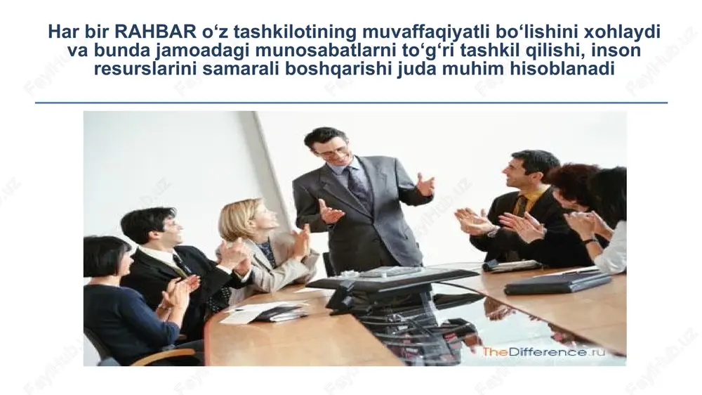 an ishining qiymatini va uning statusini hamda insonning qadr-qiymatini ham bildiradi 27 moddiy nomoddiy xodimning oilasiga e’tibor ijtimoiy imtiyozlar xodimning malakasini oshirish xodimning dam olishini tashkil qilish rahbariyat bilan qayta aloqa fikringiz biz uchun juda muhim turli xil taqdirlashlar xodimlarni nomoddiy rag‘batlantirish korporativ tadbirlar 29 amur temurning rag‘batlantirish borasidagi tajribasi “bahodir” unvoni otni boshqarish qilichbozlik zarba nuqtasi o‘zini himoya qilish dushman pistirmalari o‘z kuchini to‘g‘ri taqsimlash shaxsiy, ijtimoiy va professionallik sifatlari integratsiyasi kadrlarni mehnat bozorida raqobatbardoshligini ta’minlaydi 30 raqobatbardosh mutaxassislar tayyorlashning eng muhim omili bu - intellektli mutaxassislar intellekt - (intellektus –aql-idrok, tushunish, anglash, fahmlamoq) individiumning aqliy qobiliyatlarini muhim tarkibi, insonning aqliy mushohada yuritish qobiliyatlaridir intellekt tarkibiga idrok qilish, xotirlash, fikr yuritish, hayol surish, tafakkur, tasavvur, muloqot, so’zlash va hokazo psixik jarayonlari kiradi kreativlik- ma’naviyat vositasi asosida shaxs sifatida shakllantirish jarayoni namoyon bo’ladigan shaxsning shaxsiy sifati-fazilatidir. bu tushuncha xx asr oxirida paydo bo’lgan 32 zamonaviy pedagog sifatlari va strategik obrazni …
