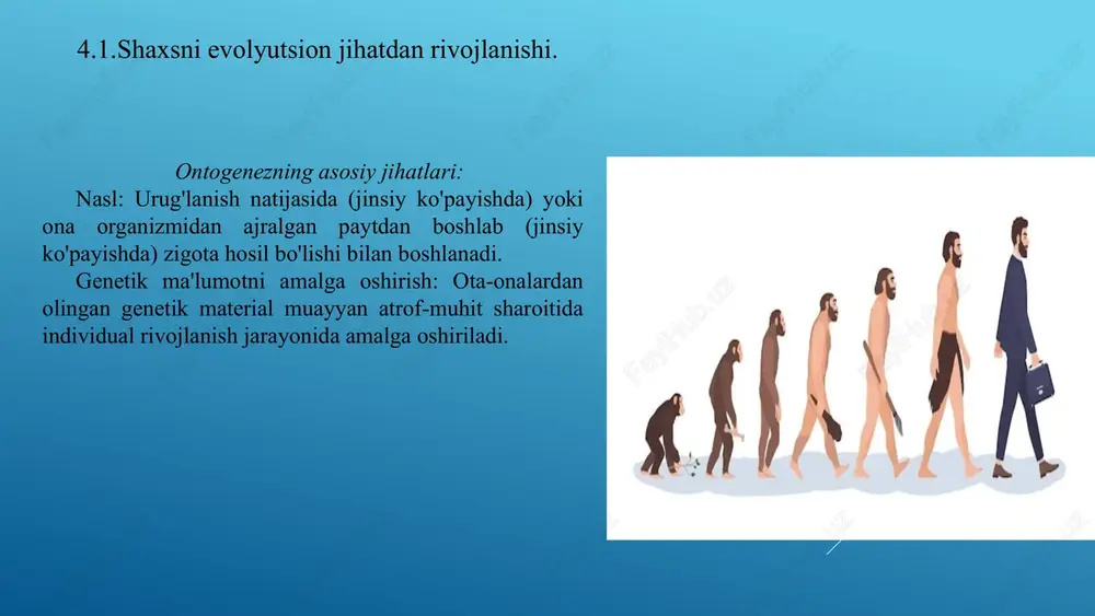 monaviy yondashuvlar ko'pincha inson shaxsiyatining murakkabligini va uning shakllanishiga ta'sir qiluvchi omillarning xilma-xilligini tan olgan holda turli jihatlarni sintez qiladi. 4.2.shaxs nazariyalariga zamonaviy qarashlar. 4.3.evolyutsion nazariyalar va shaxs. evolyutsion psixologiya - bu zamonaviy psixologiyaning bir bo'limi bo'lib, odamlarning homo sapiens (odamlar) turlarining a'zolari sifatida turlarga xos psixologik xususiyatlarini o'rganadi. bu soha ilmiy bilimlarning turli sohalari va sohalari: antropologiya, sotsiobiologiya, etologiya, psixologiya va genetika kesishmasida vujudga kelgan. 4.3.evolyutsion nazariyalar va shaxs. usullari:evolyutsion psixologiya usullariga klassik psixologik tadqiqot usullari, qiyosiy tahlil, birinchi navbatda turli xil hayvonlar turlari va odamlar o'rtasidagi xatti-harakatlar modellari va modellashtirish kiradi. tarix:evolyutsion yondashuvdan foydalangan holda ba'zi bir parcha-parcha psixologik tadqiqotlar, chunki ularning metodologiyasi 1970-yillarning oxiri va 1980-yillarning boshlarida paydo bo'la boshladi va birinchi navbatda universal psixologik "xislatlar" asosidagi psixologik mexanizmlarni o'rganishga bag'ishlangan. 1980-yillarning ikkinchi yarmida evolyutsion psixologiya va individual farqlar boʻyicha keng qamrovli, keng koʻlamli tadqiqotlar paydo boʻla boshladi. ularning eng qiziqarlilaridan biri amerikalik olim devid bus tomonidan …