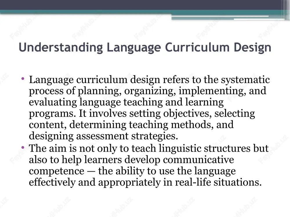 pens in the classroom. bridging the gap: from possibilities to realities to make language curriculum design more effective, educators and policymakers must work to narrow the gap between theory and practice: contextual adaptation: curricula should be flexible enough to adapt to local conditions. teacher development: regular training and support can help teachers implement innovative methods. use of low-cost resources: even with limited technology, creative use of realia, stories, and peer interaction can improve language learning. assessment reform: shifting from rote memorization to communicative competence can align practice with curriculum goals. collaborative approach: curriculum development should involve teachers, learners, administrators, and the community. conclusion language curriculum design is a dynamic and ongoing process. the possibilities represent the ideal goals we strive to achieve, while the realities remind us of the practical challenges in classrooms. effective curriculum design finds a balance between the two by aligning clear goals with practical strategies, contextual …