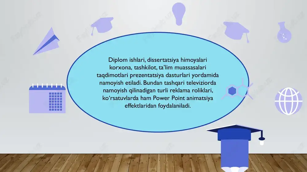 lan prezi dasturlari orasidagi eng katta farq shundaki, prezi asosan linyali formatga urg’u beradi. prezi g’oya, fikr va rejalar tarmog’ini qurush uchun ishlatiladi. prezi dasturi canvas – (“mustahkam va dag’al mato” ma’nosini anglatadi) prezentatsiya tayyorlash uchun maydon. prezi zui texnologiyasidan foydalanganligi sababli har qanday berilgan canvas, ya’ni maydon ko’rinib turgan hududiga nisbatan kattaroq bo’ladi. zui texnologiyasi foydalanuvchilarga maydon bo’ylab erkin harakatlanish va ma’lumot qo’shish imkonyatlarini beradi. zui – (zooming user interface) ob’yektivdagi suratni foydalanuvchilarga yaqinlashtirib yoki uzoqlashtirib ko’rsatadi. zui foydalanuvchilarga turli xil hujjatlarni o’zaro, to’gridan to’g’ri ko’rib, o’rganib chiqishga imkon beradi. umuman olganda, prezi windows operatsion tizimida ishlash uchun mo’ljallangan dastur. prezi murakkab taqdimot yaratishda adobe flashning oxirgi versiyalaridan foydalanadi. prezi dasturining uchta shakli mavjud:  prezi public  prezi enjoy  prezi pro. prezi public barcha foydalanuvchilar uchun bepul bo’lsa, prezi pro va prezi enjoy esa ma’lum bir to’lovlarni talab qiladi. prezi dasturi prezi – onlayn chiroyli taqdimotlar yaratishga …
