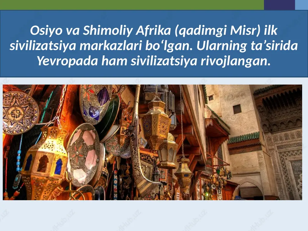 hayot kechirishiga imkoniyat yaratadi. odamlar o’simliklarning ildizlarini iste’mol qilishdan boshoqlarni, mazali mevalarni, iste’mol qilishga o’tadilar. ular asta sekin it, sigir, qo’y, echki kabi hayvonlarni qo’lga o’rgatish, boshoqli o’simliklar urug’ini erga ekib o’stirish orqali don olish malakalariga ham ega bo’lib boradilar. 12 neolit davri mehnat qurollari tosh bolta, pona, iskana motiga (ketmon-tesha). motiga dehqonchiligi chaqmoq toshga tig’ o’rnatilgan suyak o’roq toshdan yasalgan don yorg’uchoq loydan qo’lda yasalgan va pishirilgan sopol idishlar zig’ir tolasi va jundan ip yigiruv urchuqlari, mato to’quv dastgohlari yasaldi. kiyimlar tikilgan. yog’och g’o’lalarni bir-biriga bog’lab yasalgan suvda suzuvchi sol, qayiqlar. mamlakatimiz hududidan neolit davriga doir ko’plab arxeologik yodgorliklar, odamlar yashagan manzilgohlar topilgan. 13 oltintepa moddiy madaniyatiga xos bo‘lmagan ashyolar. oks sivilizatsiyasi me’morchiligiga xos bo‘lgan labirint tizimi. sopollitepa, dashtli. jarqo‘tondan topilgan haykallar majmuasi piktografik belgilar. jadval. .a. asqarov tuzgan aniqlashtirilgan yig‘ma piktografik belgi-yozuvlar jadval. a. asqarovning “sapallitepa” monografiyasidagi piktografik belgi-yozuvlar jadval. a. asqarovning “sapallitepa” monografiyasidagi piktografik belgi-yozuvlar 2.1. va …