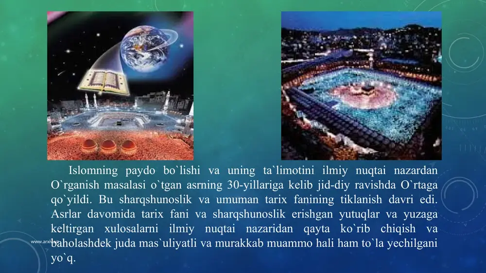 davlatlarda ushbu dinga e'tiqod qiluvchilar nazarida buddizmning qoida va an'analari markaziy hukumat qonunlaridan ko'ra ustunroqdir, tabiiyki, buning zamirida uning potentsial kuchi yotadi. www.arxiv.uz www.arxiv.uz buddizm asoschisining shaxsi. buddizm tarixi tadqiqotchilar mavjud manbalar asosida bu oqim asoschisi real tarixiy shaxs ekanligini ta'kidlaydilar. bu ta'limot to'g'risida xabar beruvchi adabiyotlarda u siddxartxa, gautama (gotama), shakyamuni, budda, tadxagata, djina, bxagavan kabi ismlar bilan zikr etiladi. bu ismlar ma'nolari quyidagicha: siddxartxa - shaxsiy ism, gautama - urug' nomi, shakyamuni - j «shakya qabilasidan chiqqan donishmand», budda - «nurlangan», tadxagata - «shunday qilib, shunday -ketgan», djina - «g'olib», bxagavan - «tantana qiluvchi». ular ichida eng mashhuri «budda» bo'lib, shundan ushbu dinga buddizm nomi berilgan. www.arxiv.uz www.arxiv.uz bizgacha buddaning bir necha biografiyalari yetib kelgan: «imaxavostu» - milodning ii asrida yozilgan, i «lalitavistara» - milodning ii-iii asrlarida yuzaga kelgan, «buddxacharita» - buddist faylasuflardan biri ashvagxosha tomonidan milodning i-ii asrlarida yaratilgan, «nidanakatxa» - milodning i asrida yozilgan va «abnixishkramansutra». …