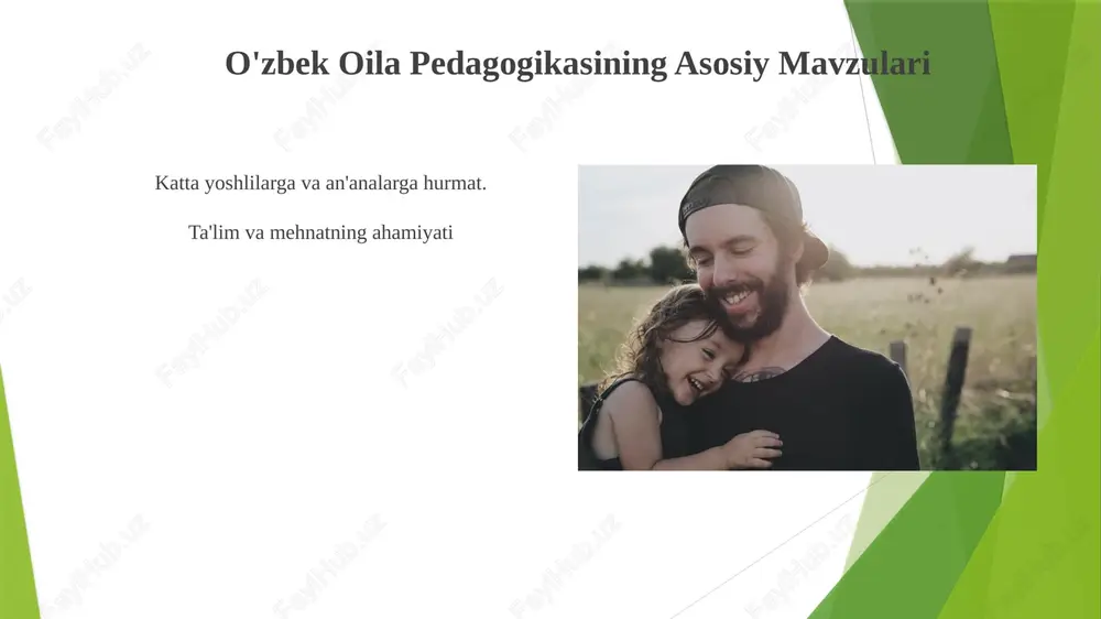 ilganda uning ahamiyati oshib bormoqda. lotin amerikasida oila pedagogikasi chet elda oila pedagogikasi tarixi an'anaviy modellardan zamonaviy, inklyuziv yondashuvlarga qarab evolyutsiyalanishini ko'rsatib beradi, bu yondashuvlar oila tuzilmalarining xilma-xilligini tan oladi. lotin amerikasida oila pedagogikasi oilaga ta'lim maydoni sifatida ahamiyat berib, madaniy qadriyatlar va an'analarga e'tibor qaratadi. e'tiboringiz uchun rahmat @taqdimot_robot image1.jpg image2.jpg image3.jpg image4.jpg image5.jpg image6.jpg image7.jpg image8.jpg image9.jpg image10.jpg image11.jpg image12.jpg image13.jpg image14.jpg