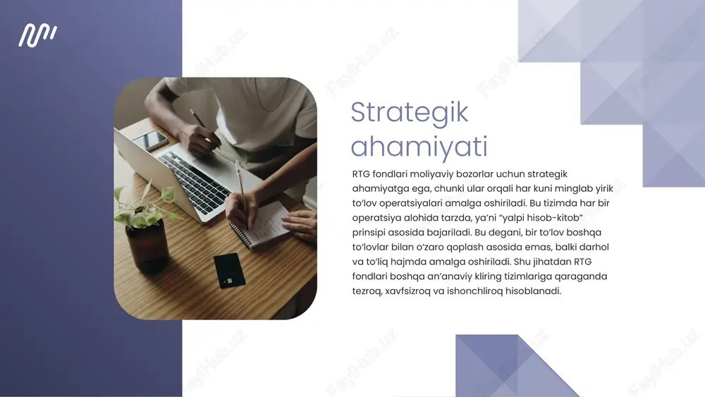 onch, tezlik va xavfsizlikni ta’minlab, davlatlar o‘rtasidagi iqtisodiy hamkorlikni mustahkamlaydi. rtg fondlari zamonaviy iqtisodiyotning ajralmas qismi bo‘lib, ularning rivojlanishi moliyaviy tizimni raqamlashtirish va soddalashtirish yo‘nalishida yangi bosqichga olib chiqmoqda. rahmat!