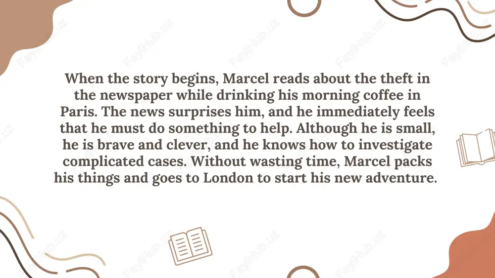 man culture. although the book is written in simple english for learners, it carries deep meaning and inspires readers to be brave and curious. in conclusion, “marcel and the shakespeare letters” is an exciting and meaningful story full of mystery, action, and moral lessons. it captures the reader’s imagination with its clever plot and charming main character. the story encourages us to use our minds, to stay brave even in difficult situations, and to believe that everyone, no matter how small, can make a big change. stephen rabley’s writing style is light and clear, making the story enjoyable for both young readers and adults. it is a perfect example of how adventure stories can also teach values such as courage, friendship, and honesty. reading this book leaves the reader with a smile and admiration for marcel — the little mouse detective who proved that heroes come in all shapes and …
