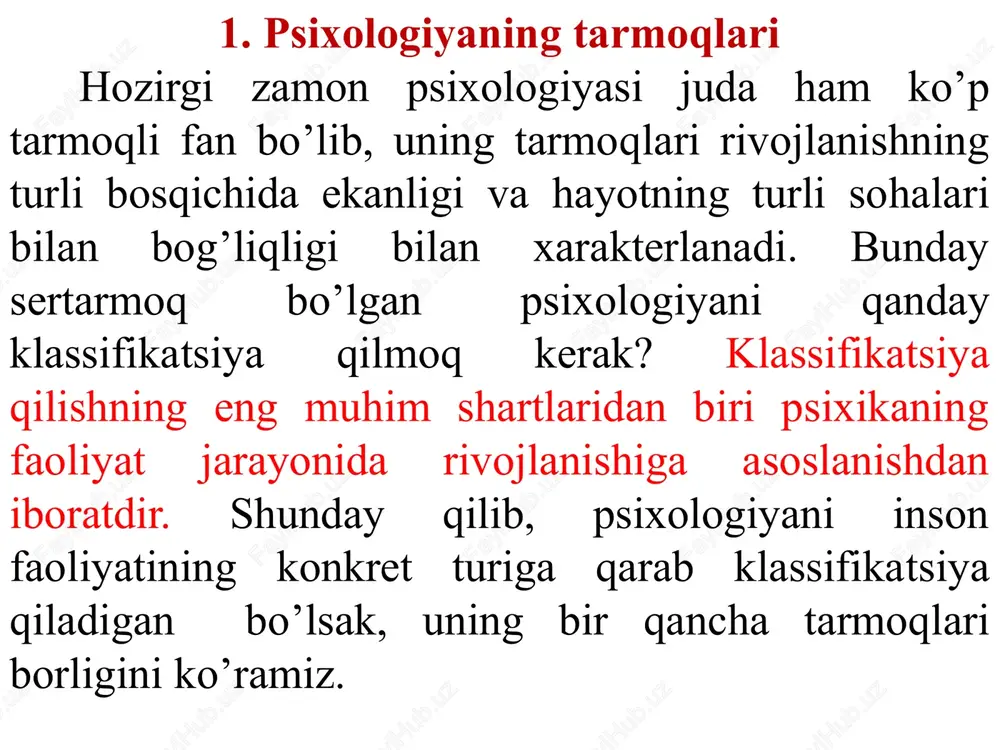 i va temperamenti, qobiliyatlari, xulqining bosh motivlari, kasbga qobiliyati va ko’nikmalari kabilarni o’rganishdir. uning bo’limlariga: xarakterologiya. individual psixologik farqlar tipologiyasi professiografiya (kasbga bo’lgan qobiliyati va ma’lum bir kasbga yaroqli ekanligini o’rganadigan fandir). 2. chet el va o’zbekiston ta’lim tizimiga psixolgik xizmatning tadbiq etilishi. ta’lim sohasini isloh qilishning asosiy omillaridan biri insoniyat manfaati va ta’limning ustivorligidir. ta’limga psixologik xizmatning kirib kelishi uning paydo bo’lishi bilan bog’liqdir. xorij mamalakatlarida psixologik xizmat xususan, aqshda 1800 yildan boshlab rivojlana boshladi. aqshning birinchi amaliyotchi psixologlari o’z-o’zini tarbiyalash muammosini o’rgangan eksperemental psixologlar edi. amerika maktablarida aqliy taraqqiyot “koeffisiyentini” aniqlash keng tarqalib, keyinchalik “gaydens” xizmatining rivojlanishiga olib keldi. fransuz maktab psixologiyasining otasi alfred bine bo’lib, bu sohada 1894-yildan boshlab ish boshlagan. 1900-yilda fransiyada maktab psixologik xizmati tashkil etildi. 1970-yilda fransiyada psixologik-pedagogik yordam guruhlari psixologik xizmatning asosiy turini tashkil etadi. bunday guruhlar esa maktab psixologiyasi bo’yicha bir mutaxassisni o’z ichiga oladi. bunday brigada 800-1000 ta o’quvchiga xizmat qiladi. …